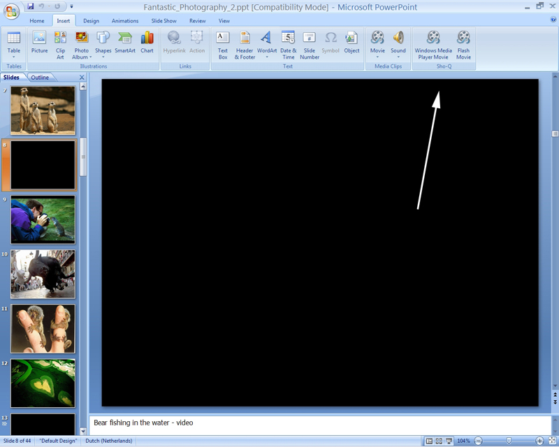 sho-q embedding features in powerpoint